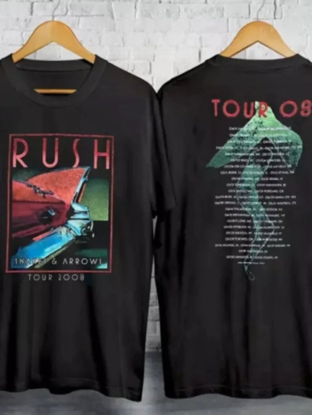 Vintage Rush 'Signals' New World Tour '82-83 Graphic Black Tee